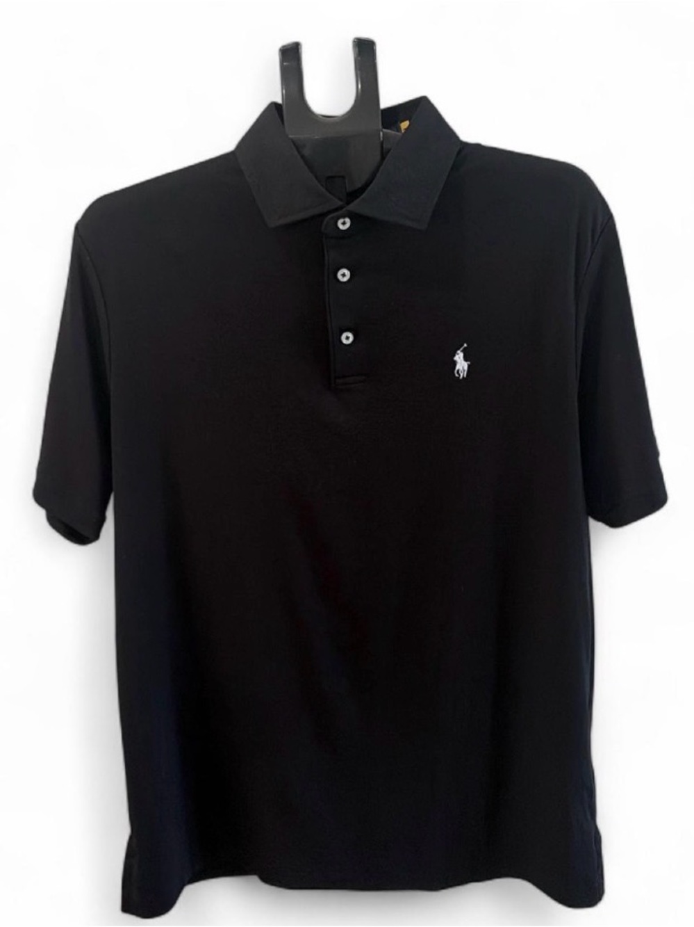 Ralph Lauren Black Polo with White Pony Logo